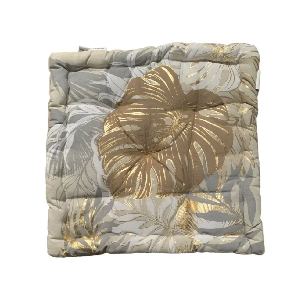 Cojín De Suelo Estampado Dorado 45cm
