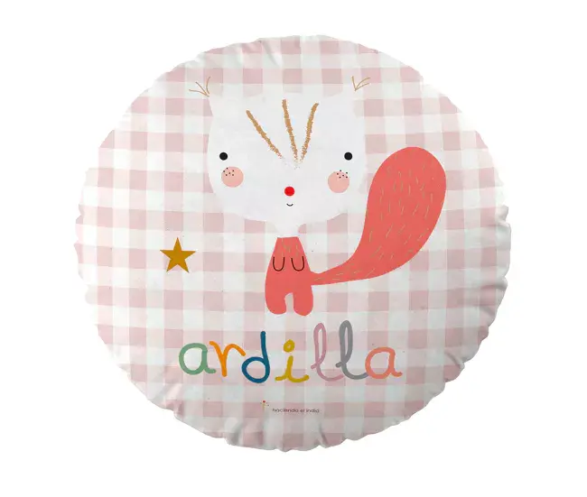 Diseño Exclusivo COJIN REDONDO CON RELLENO ABCDA 40 CM DIAMETRO