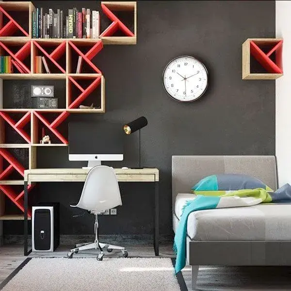 Moderno con Iluminación LED Reloj de pared Quid Deko Cooper aluminio 30 cm cobre