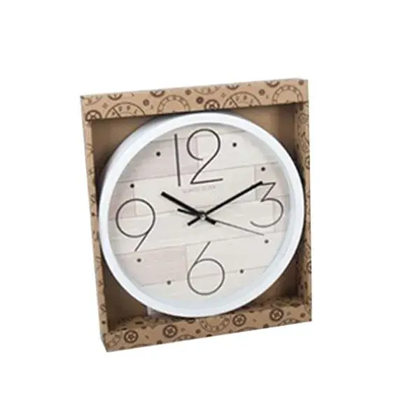 Reloj de pared Pullman blanco 35,5 cm en Nogal y Latón