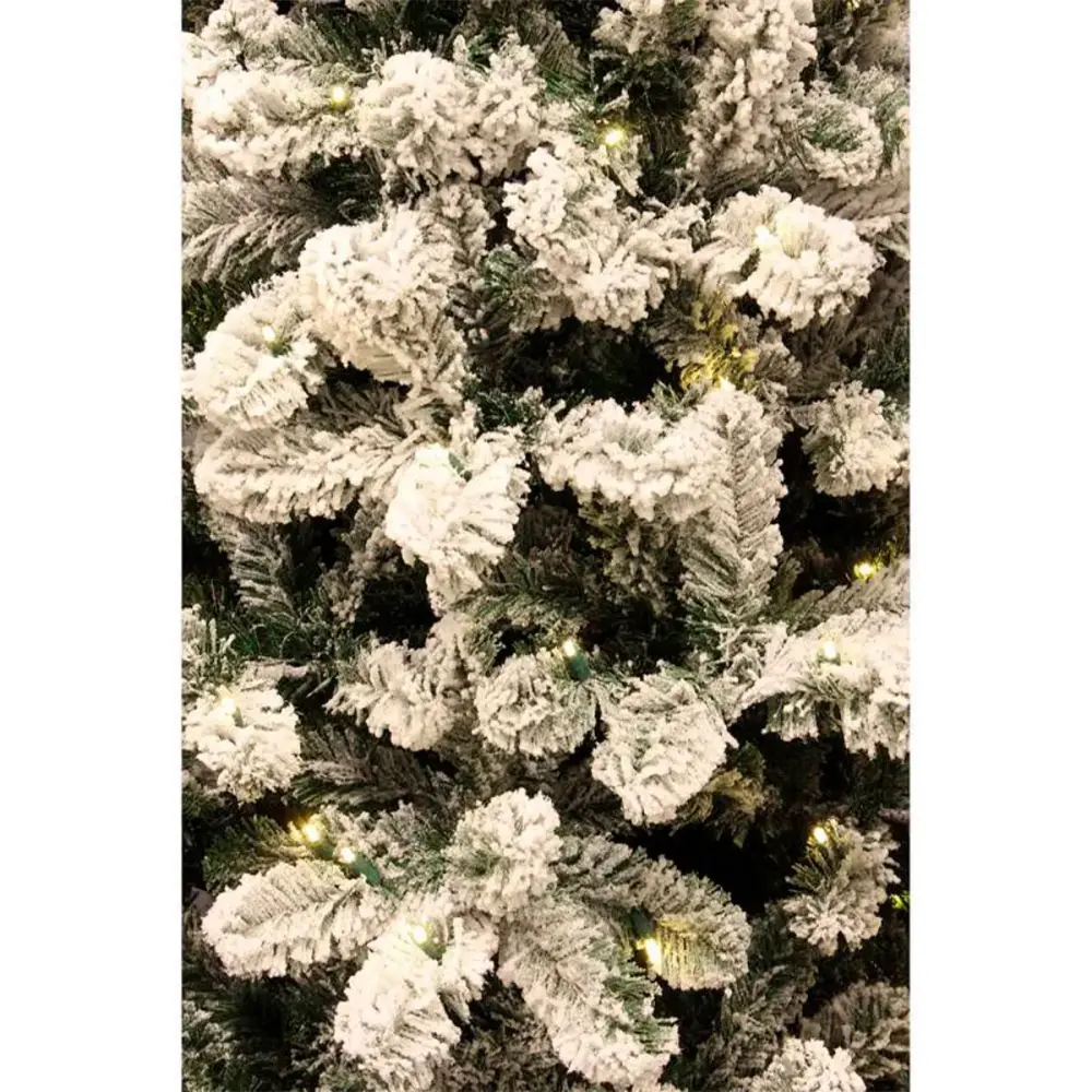 Árbol de Navidad Ónix Box 266 ramas 80 luces LED efecto nevado 155 cm