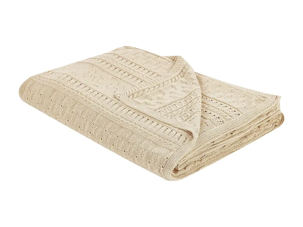 Colcha de algodón beige 150 x 200 cm DAULET