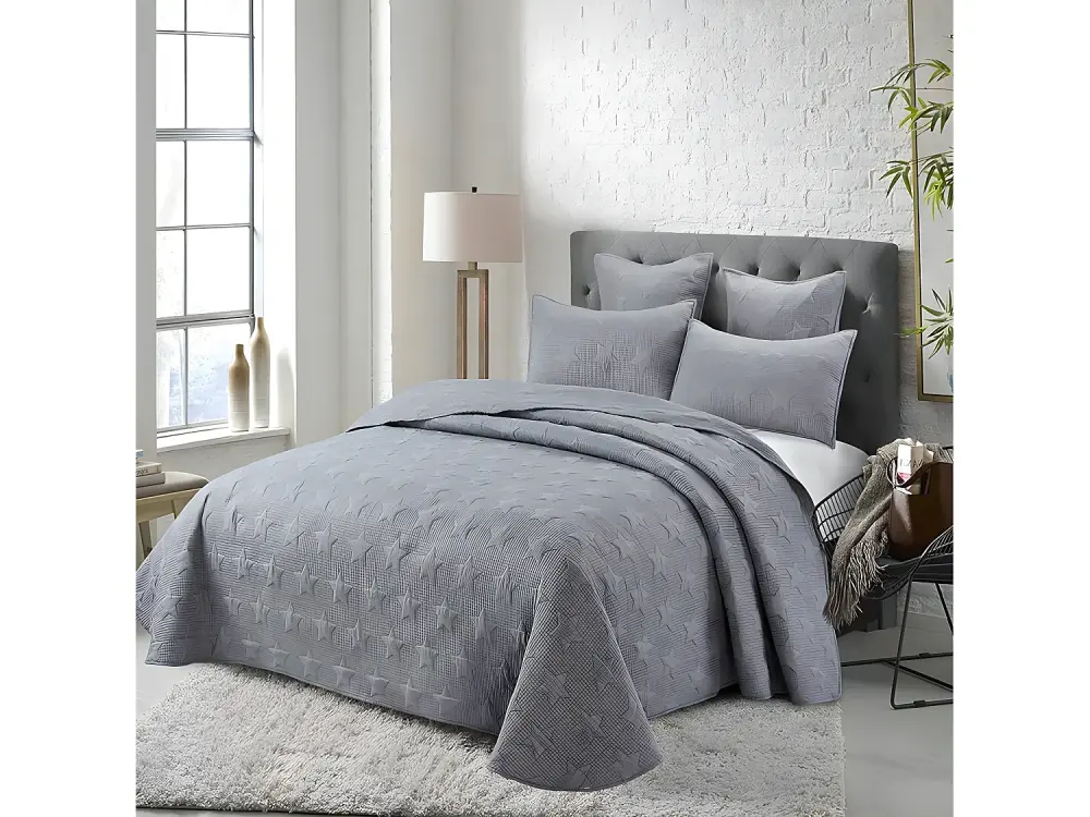 Colcha Bouti NOJA Gris Cama 180 Incluye 2 Fundas de cojín.