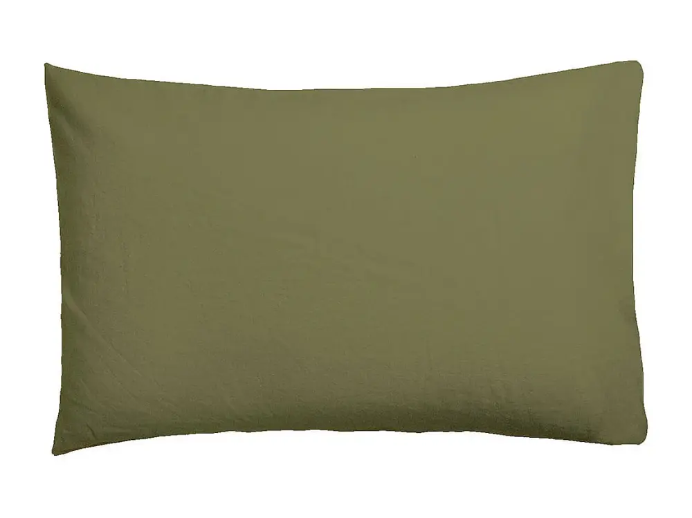 Funda de almohada Verde Oliva 45x155 cm. Algodón 200 hilos.