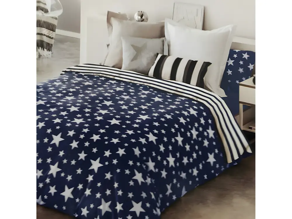 Funda Nordica GIVETTE Azul ALGODÓN POLIÉSTER Azul Cama 180