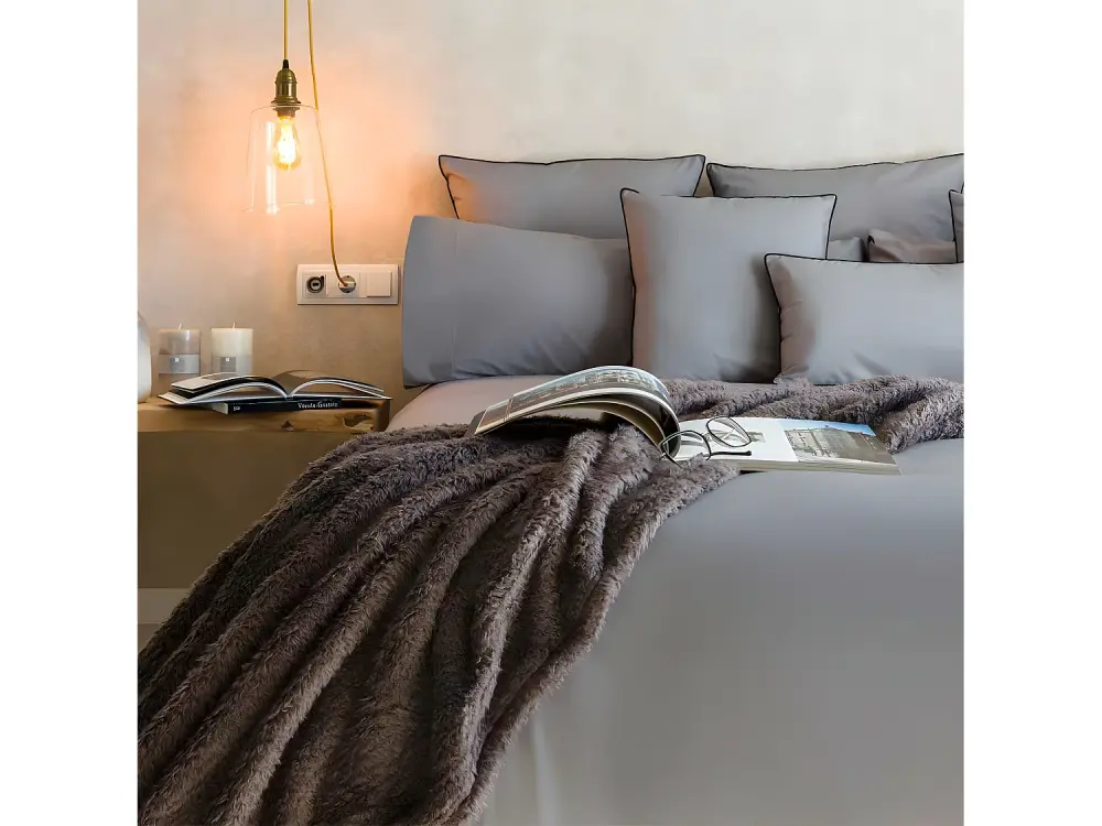 Funda nórdica 100% bambú orgánico gris 220x220 cm cama 135