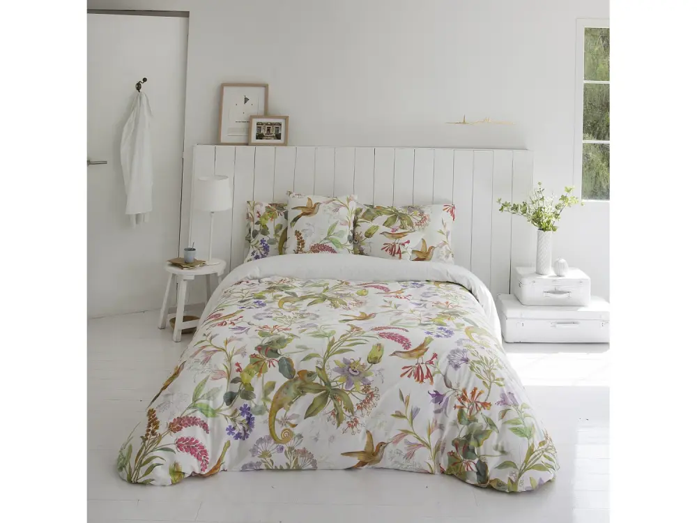 Funda nórdica Chameleon cama 135 cm - 220x220 cm, algodón 200 hilos. Cierre con corchetes.