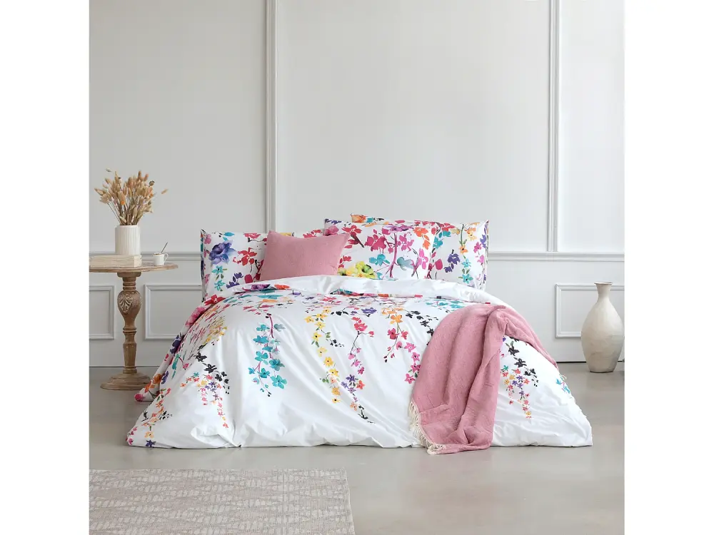 Funda nórdica Haku cama 150 cm - 240x220 cm, algodón 200 hilos. Cierre con corchetes.