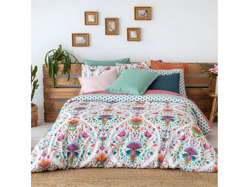 Funda nórdica reversible 100% algodón multi 140x200 cm SHIRE