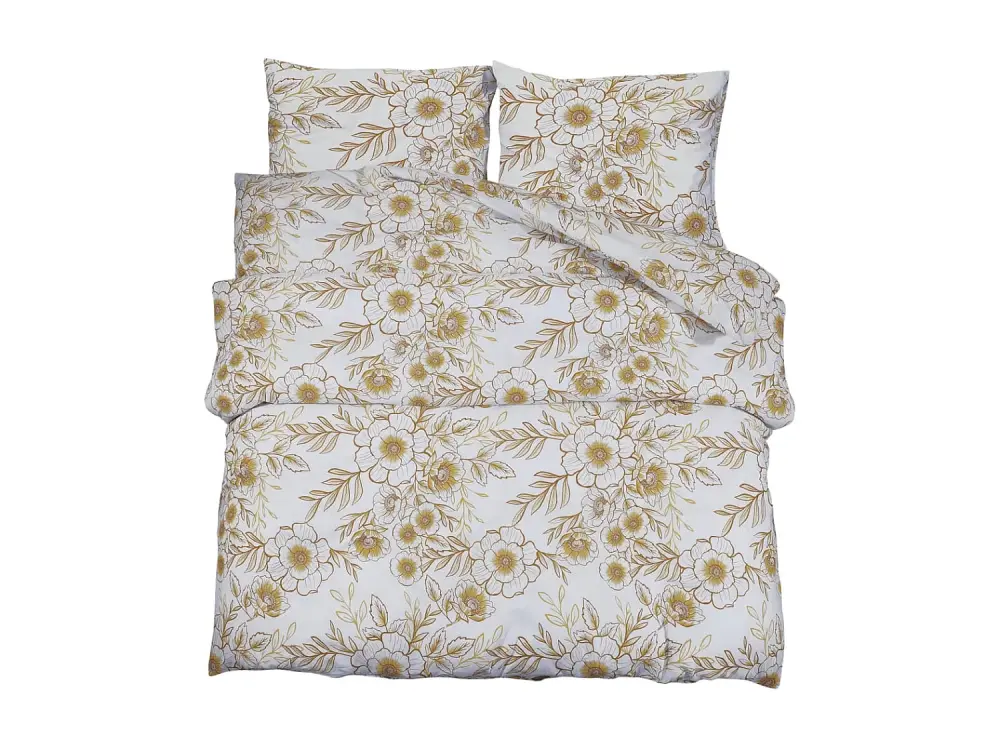 Juego de funda nórdica algodón blanco y marrón 200x220 cm