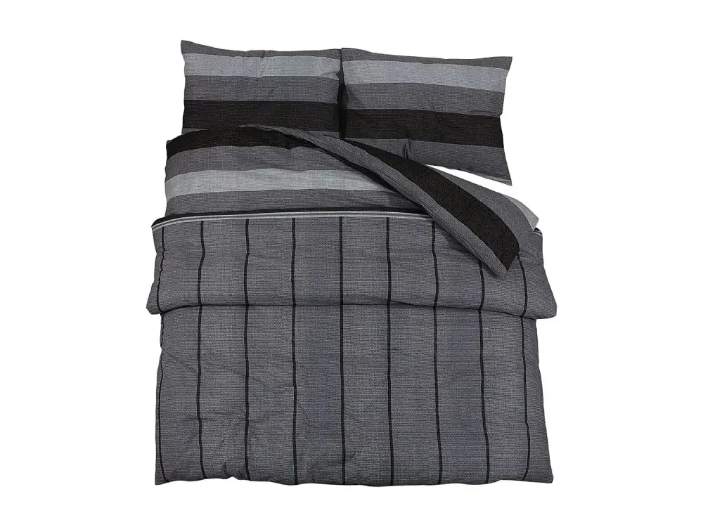 Juego de funda nórdica algodón gris oscuro 220x240 cm