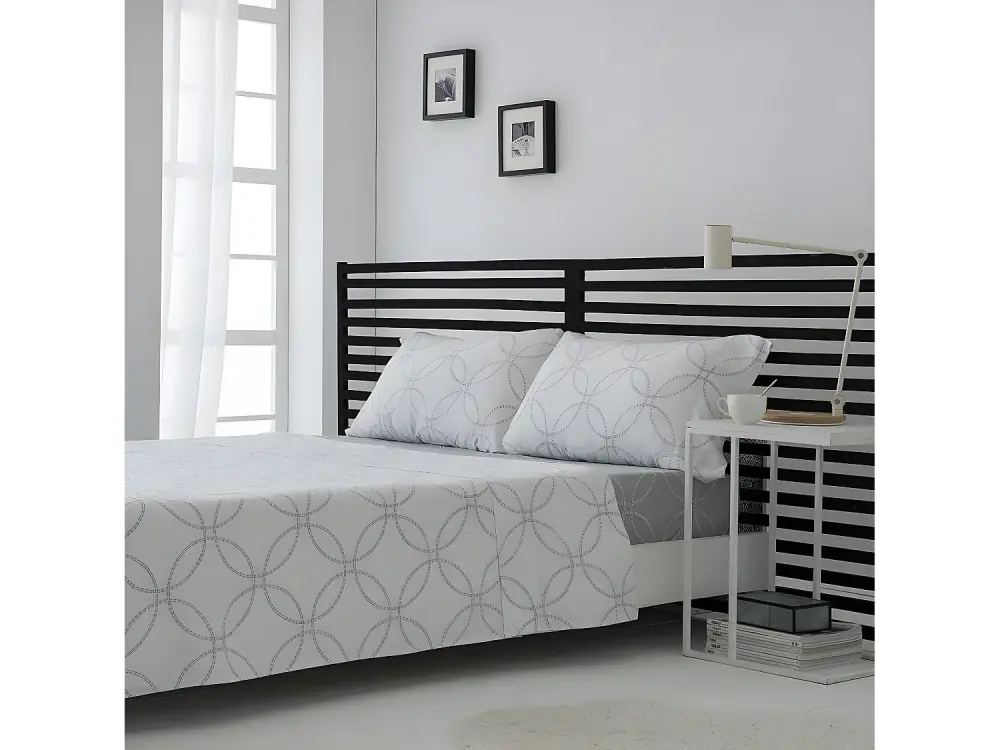 Juego de sábanas Bambú 100% orgánico gris FUJI Cama de 200