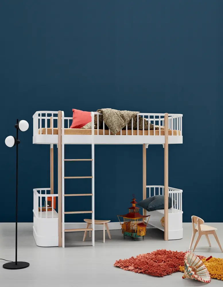 WOOD ORIGINAL LOFT BED, WHITE/OAK