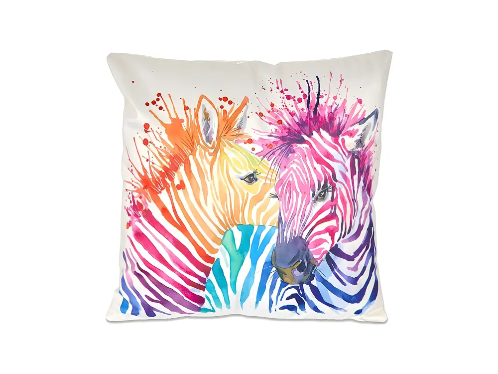 Cojin 45*45 cebras colores tipo seda con relleno 400 gr