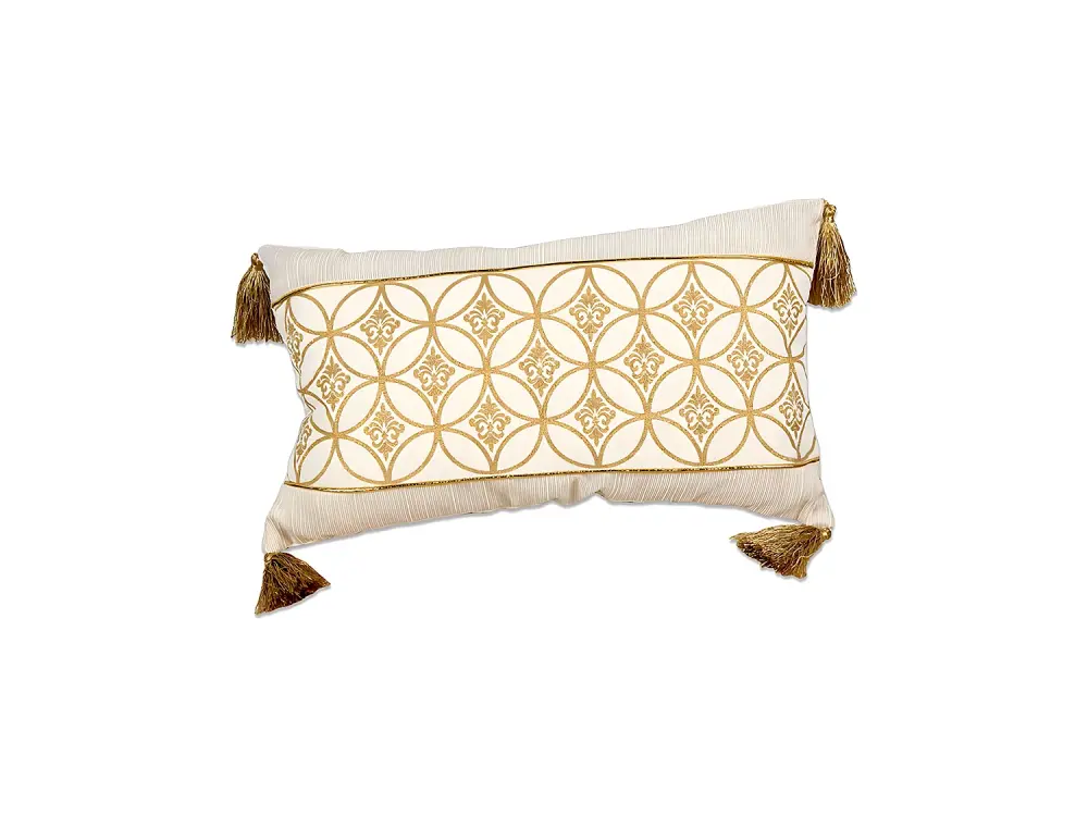 Cojin 50*30 beige banda beige dorado circulo 300g