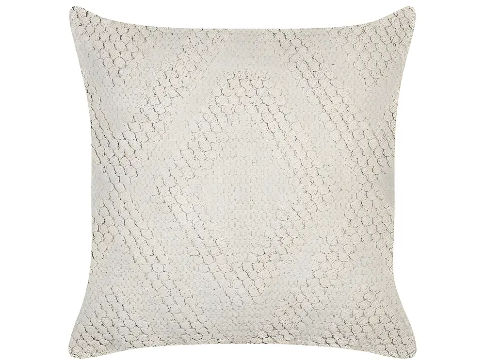 Cojín de algodón blanco crema 45 x 45 cm CATALPA