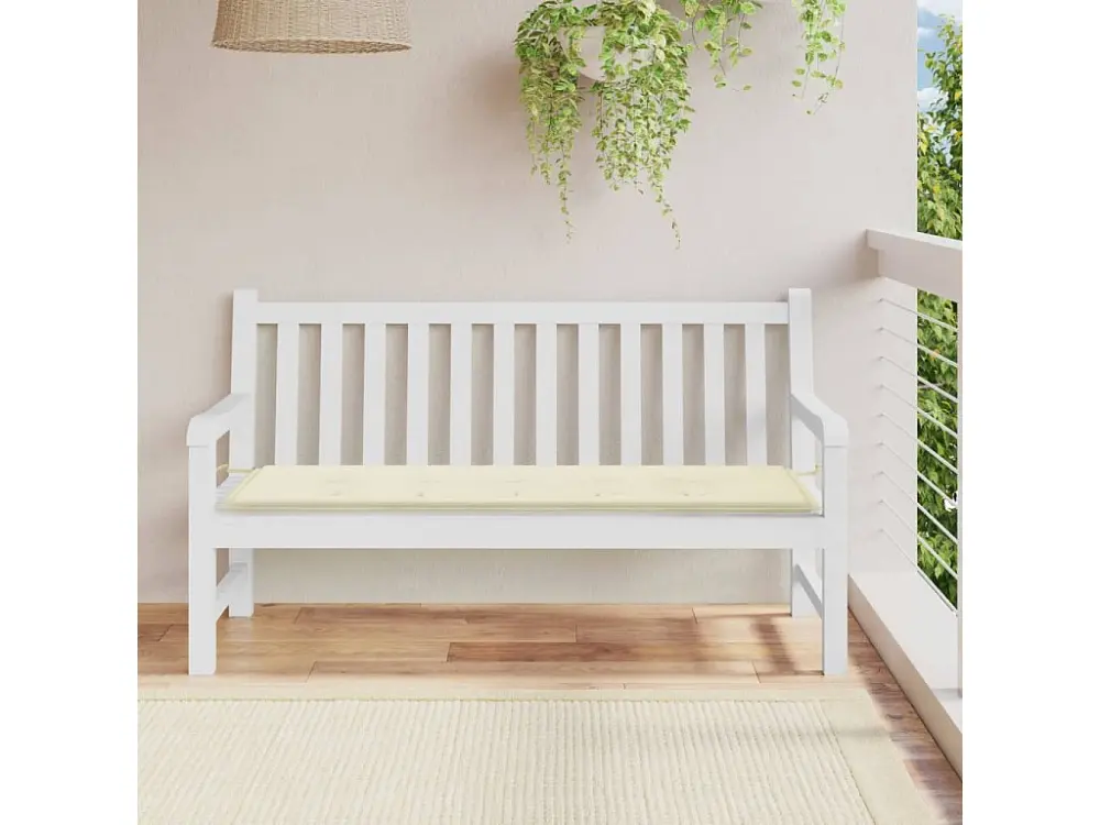 Cojín para banco de jardín beige tela oxford 150x50x3 cm