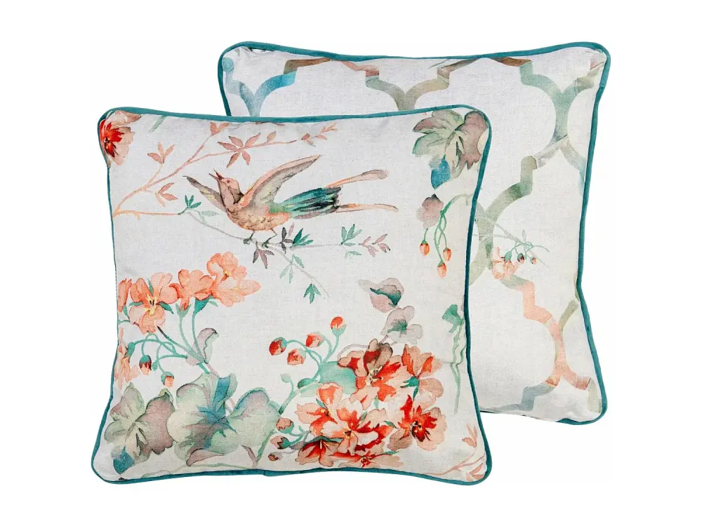 Cojín Terciopelo Floral "Annais" Multicolor 45x45 cm
