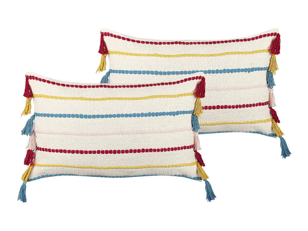 Conjunto de 2 cojines de algodón multicolor 40 x 60 cm AGAVE