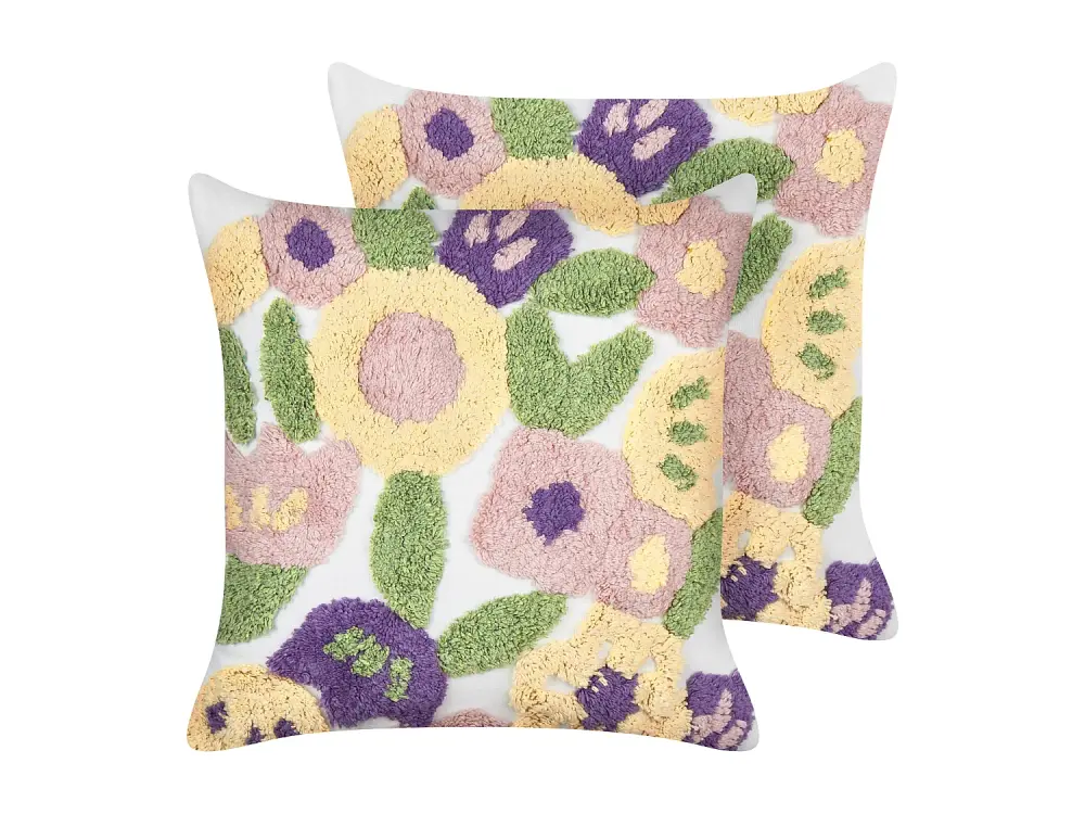 Conjunto de 2 cojines de algodón multicolor 45 x 45 cm TRICORNIO