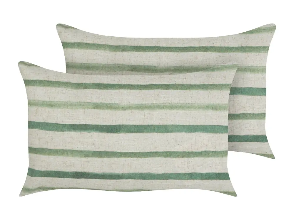 Conjunto de 2 cojines rayas verde 50 x 30 cm KAFRA