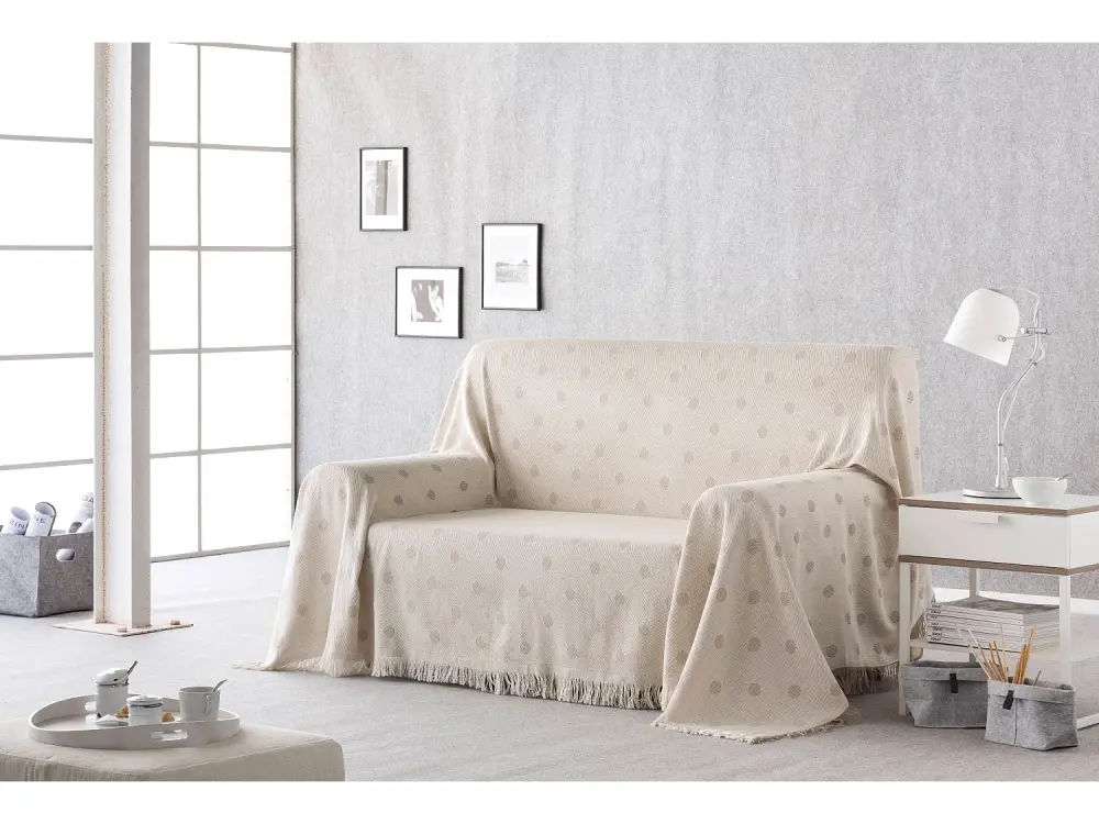 ESTORALIS | Plaid Multiusos Tejido Jacqard | Manta de Algodón Sofa o Cama | Con Fleco ( 230x260 cm. AnchoxAlto ) | Modelo...