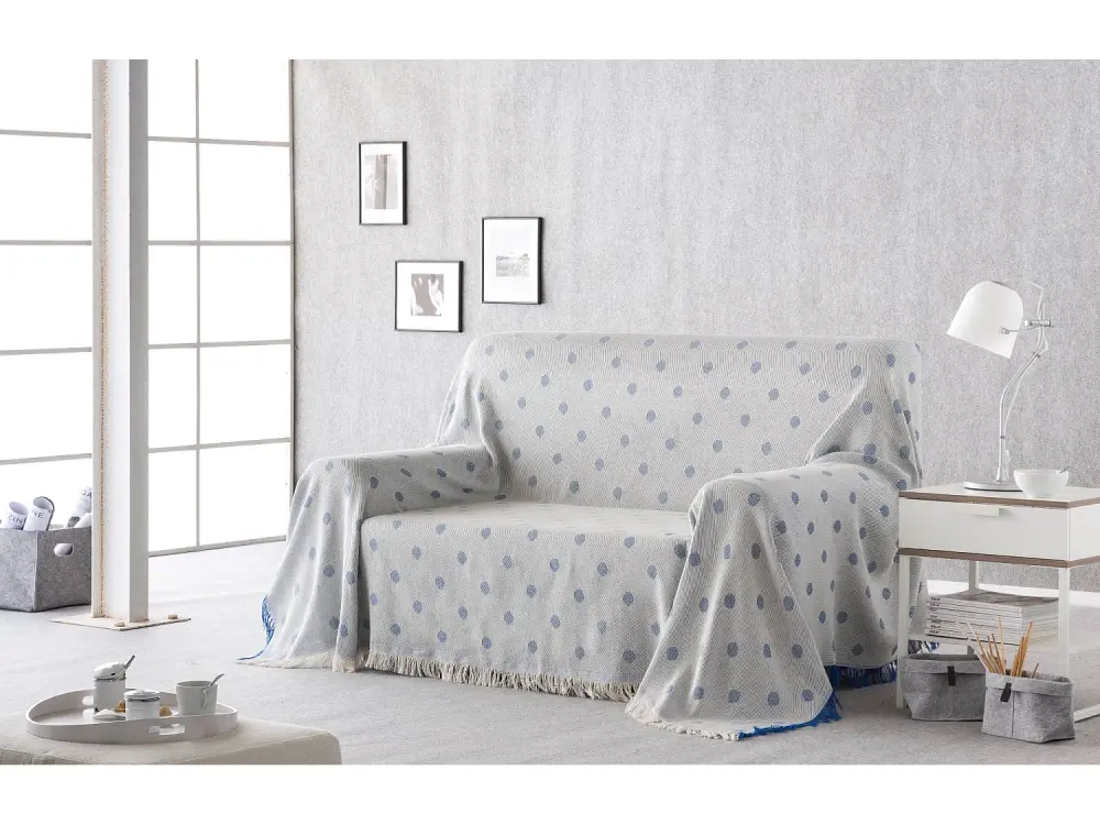 ESTORALIS | Plaid Multiusos Tejido Jacqard | Manta de Algodón Sofa o Cama | Con Fleco ( 230x260 cm. AnchoxAlto ) | Modelo...