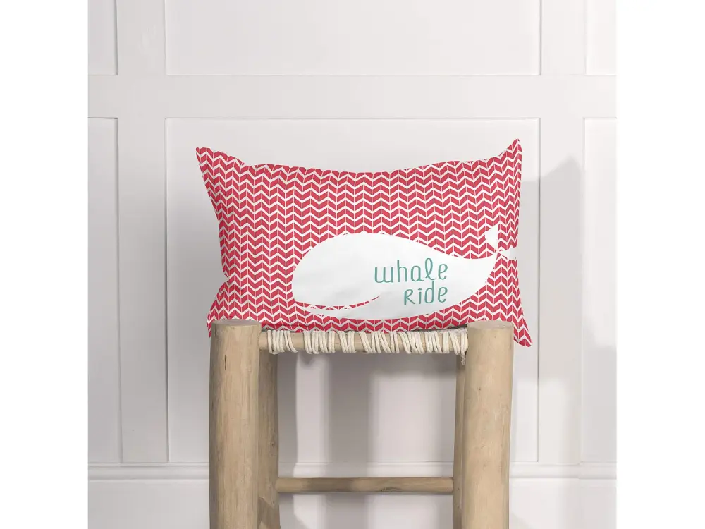 Funda Cojín Infantil "Whale" Algodón 50x30 cm