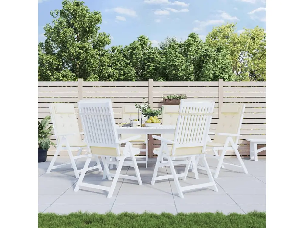 Juego de 6 cojines para silla con respaldo alto de tela oxford beige