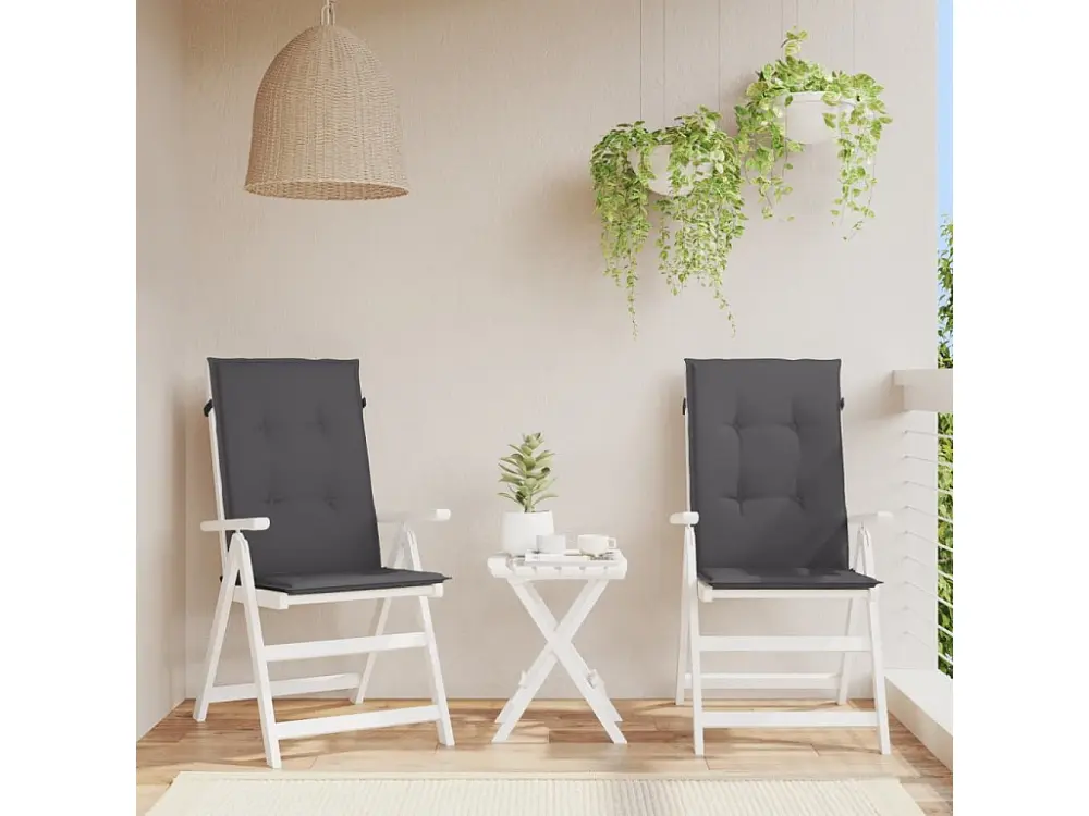 Juego de 2 cojines para silla de jardín con respaldo alto Gris