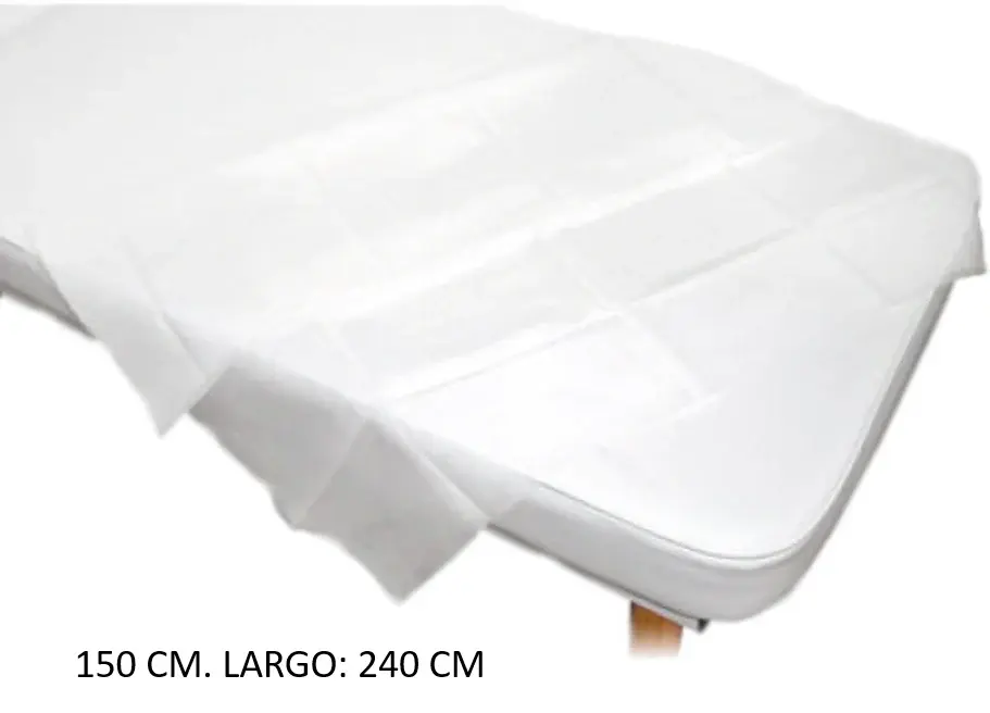 Sábanas Desechables (Cubre cuerpo para masajes). Vasto: 150 cm. Largo: 240 cm. con Elástico en las 4 Esquinas