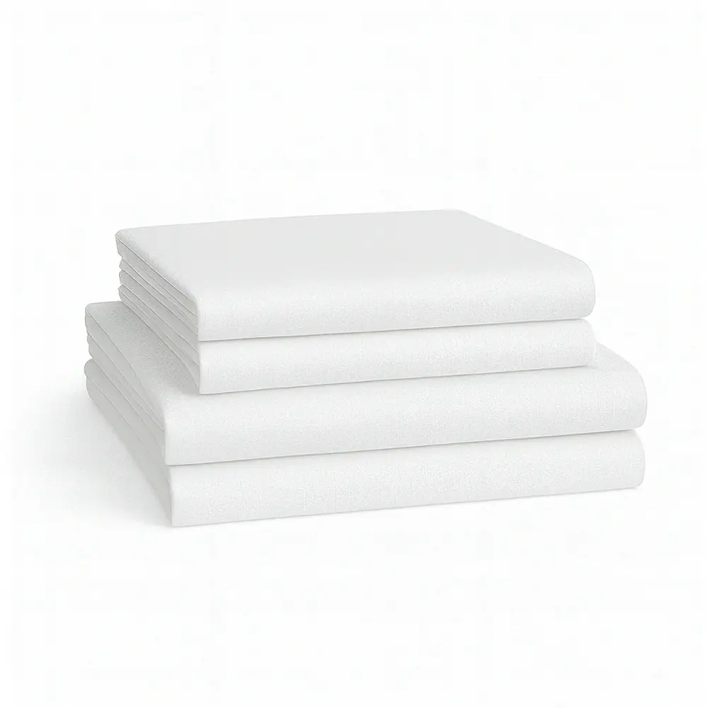 Sábana Plana 300 H 50% ALG Blanca Matrimonial | Incluye Fundas de Almohada