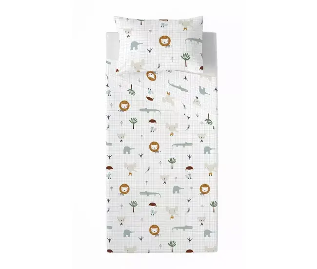 JUEGO DE SÁBANAS JUNGLA NIÑO B CAMA 90