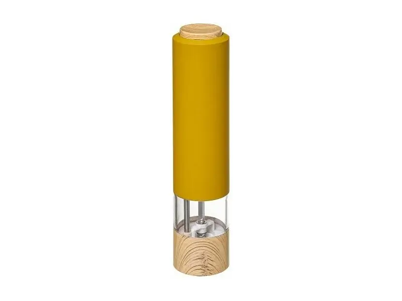 Molinillo de pimienta eléctrico amarillo diámetro 5.5x h22 cm