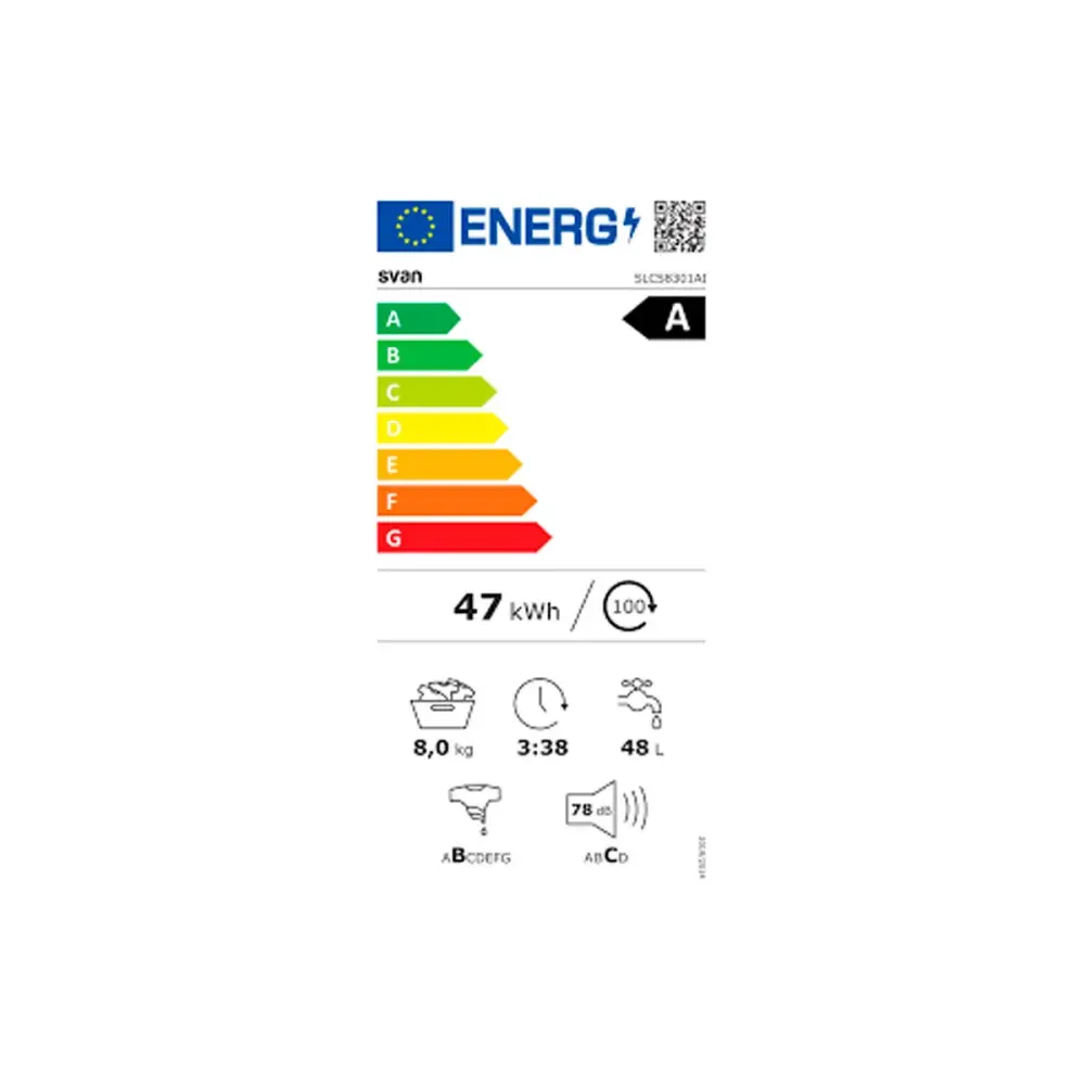 Lavadora de carga insuperable Svan SLCS8301AI 8kg 1300 rpm 16 programas blanco 87,5 cm