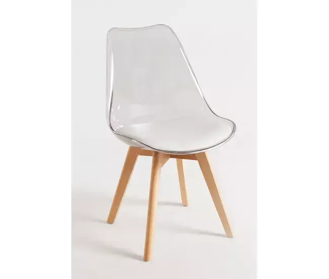 Carro Servidor Silla Synk Transparente Asiento - Blanco