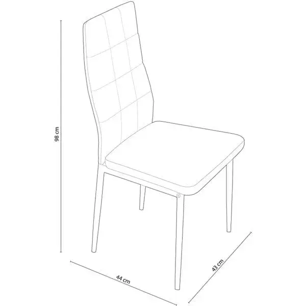 Pack 4 sillas comedor Laia símil piel blanco 98x43x44 cm | Plegable |