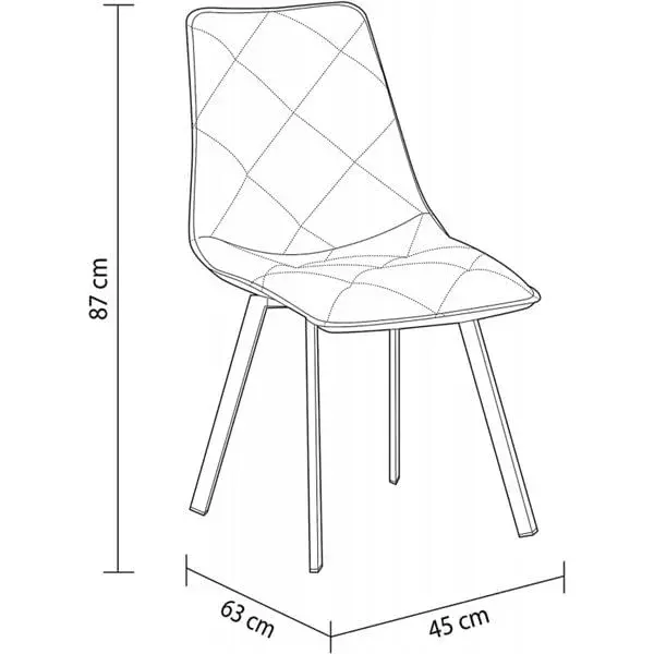 Pack 2 sillas comedor Mine tejido chocolate 98x43x64 cm
