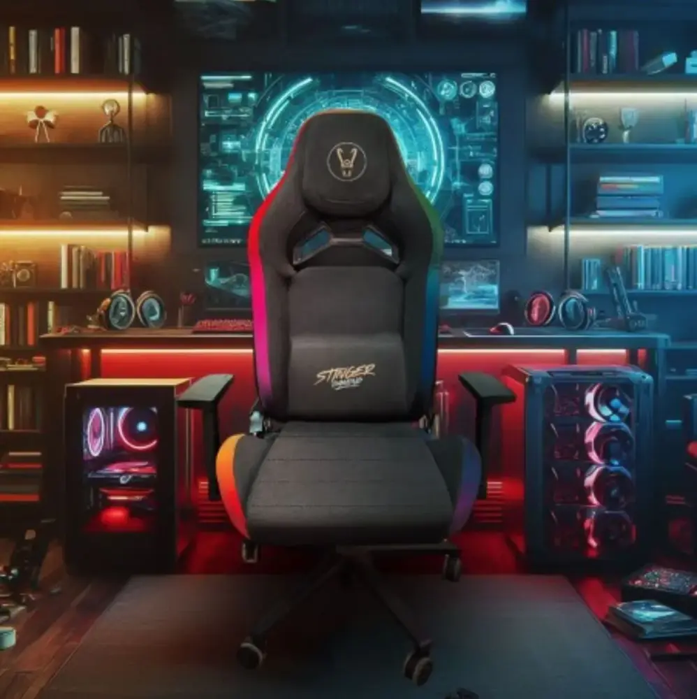 Silla gaming Woxter Stinger Station Vip con luces LED negro 128-137x72x57-120 cm