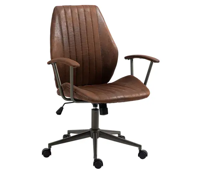 Silla de oficina Nampa en cuero de imitación Simil cuero Negro antiguo 61X69X97 cm