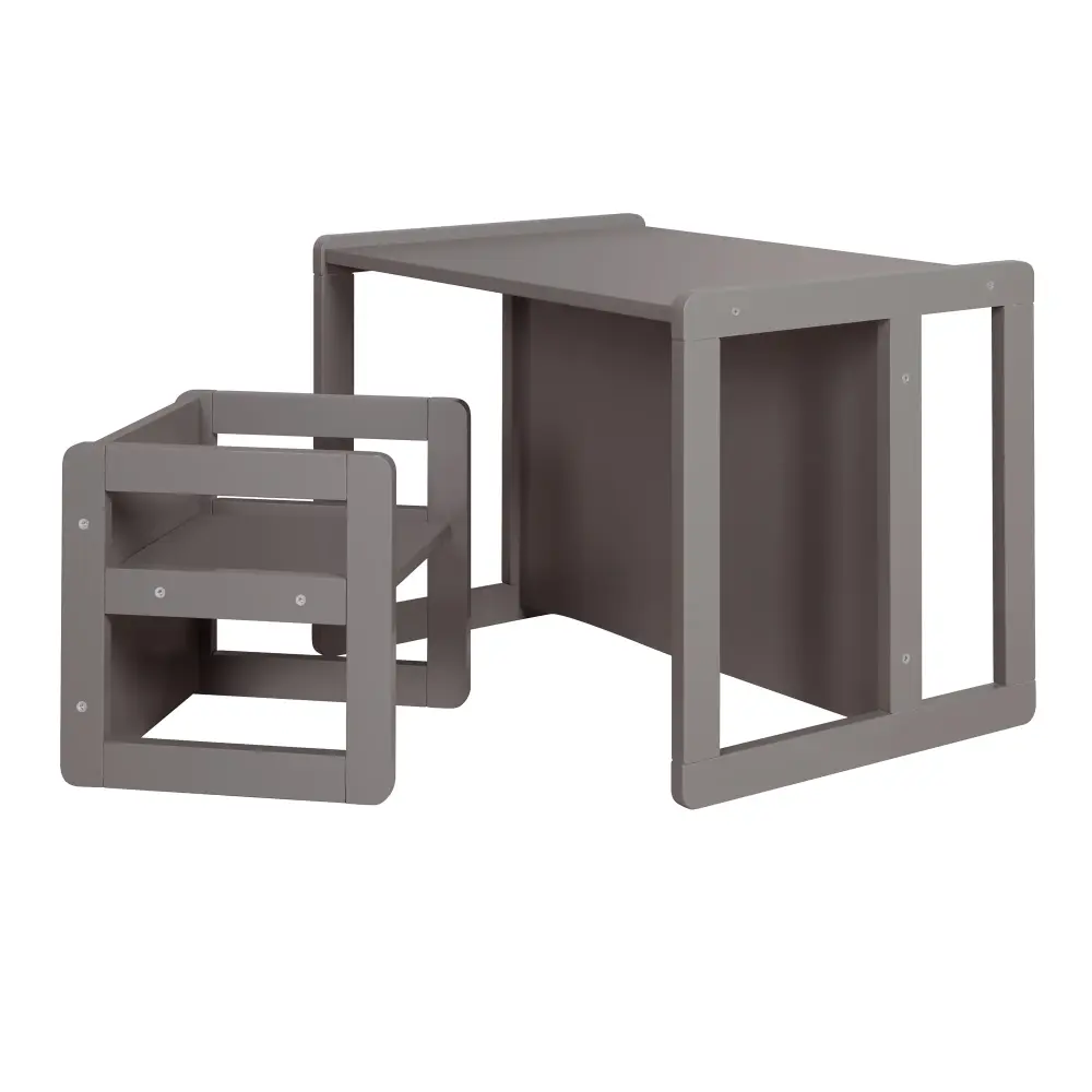 Children's Seating Group 3in1 - Versátil Stool & Table - Transformable into Children's Bench - Anthracite