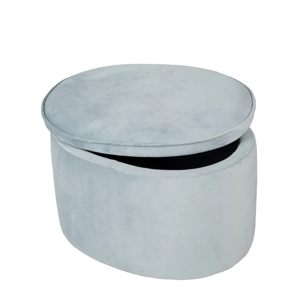 Tabouret enfant 'Lil Sofa' avec fonction de rangement - Confortable - Rembourrage en velours bleu clair