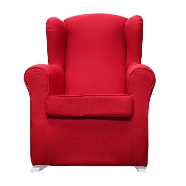 Sillón balancín Rebeca rojo con patas blancas con Garantí del Fabricante