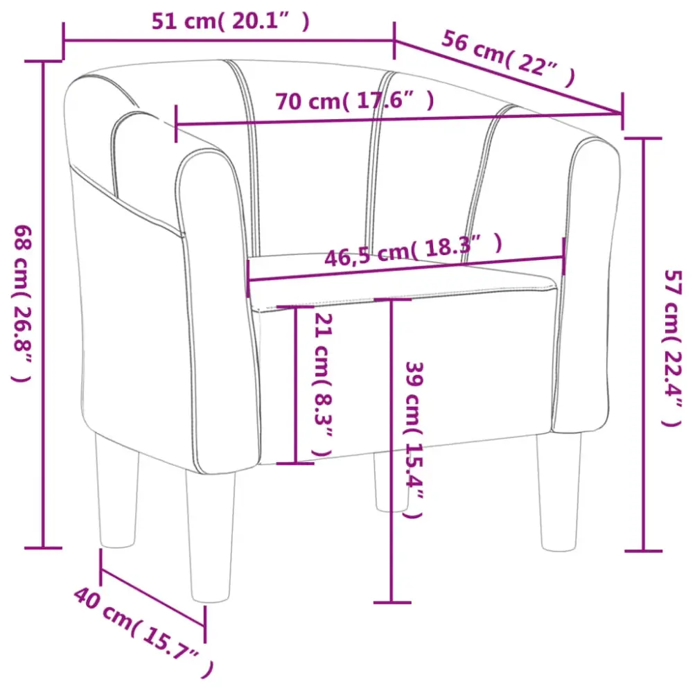 Sillón Delirium con reposabrazos 68x70x56 cm con Puerto USB Integrado