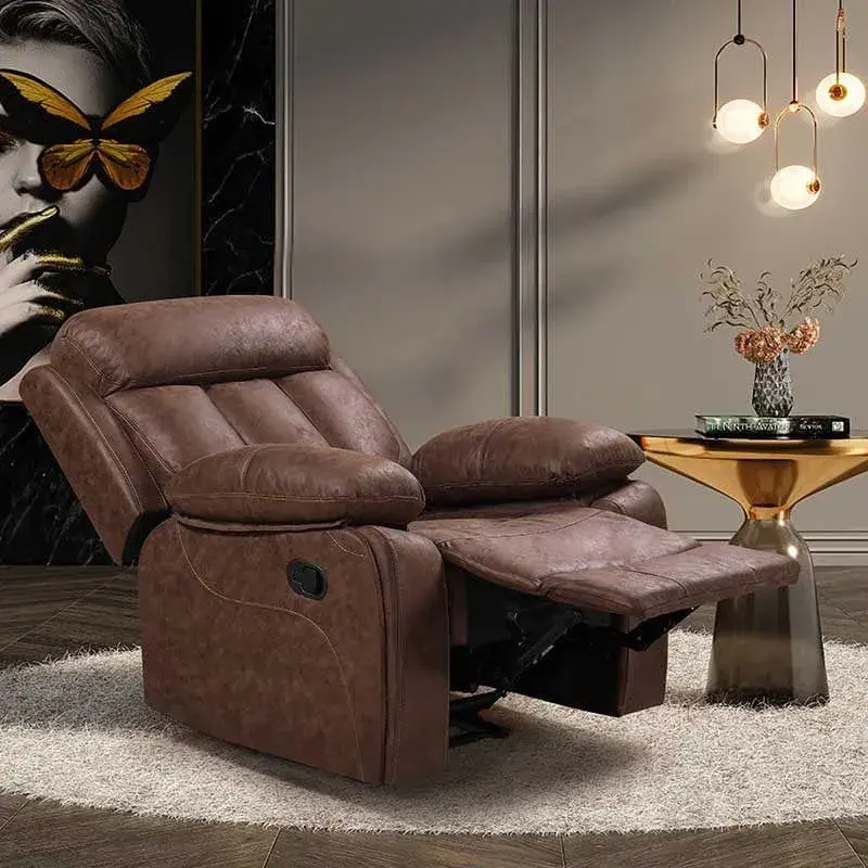 Sillón relax New Madrid apertura mecánico tela Glasgow choco 101x99x97 cm