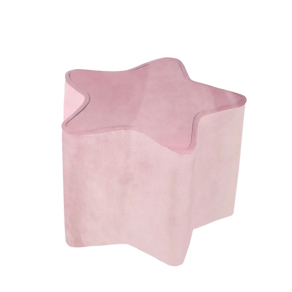 Star-Shaped Children's Stool 'Lil Sofa', Comfortable Stool Covered Mauve Terciopelo