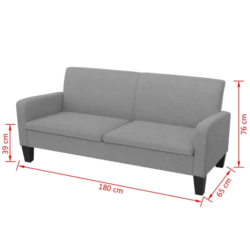 Sofá Anne 3 plazas tela 76x180x65 cm