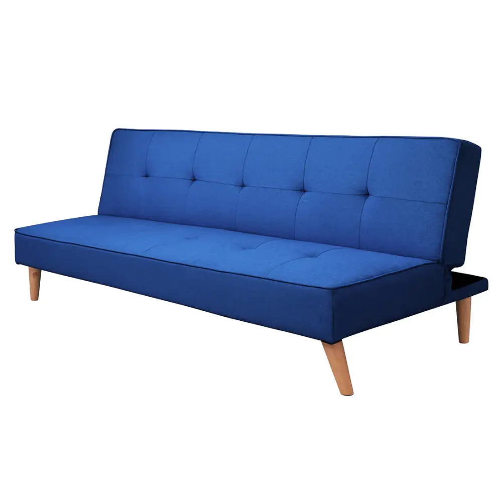 Sofá Cama Clic-Clac Unai Azul Negro con Funda Extraíble