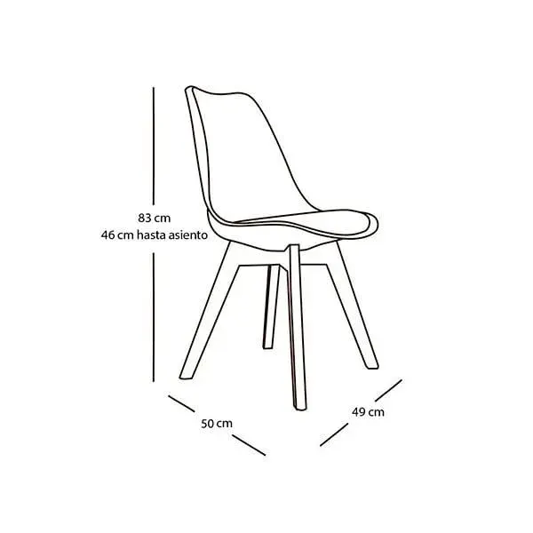 Sofá Cama Silla Soho gris y madera 83x50x49