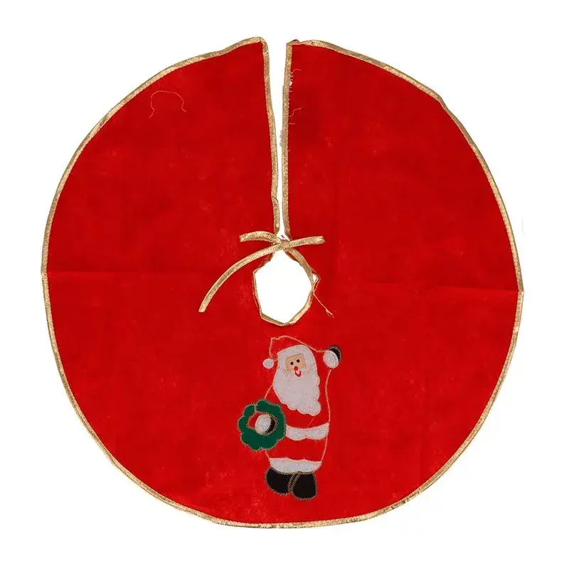 Tapete para pie de árbol navideño Papá Noel rojo Ø90 cm en Color Negro